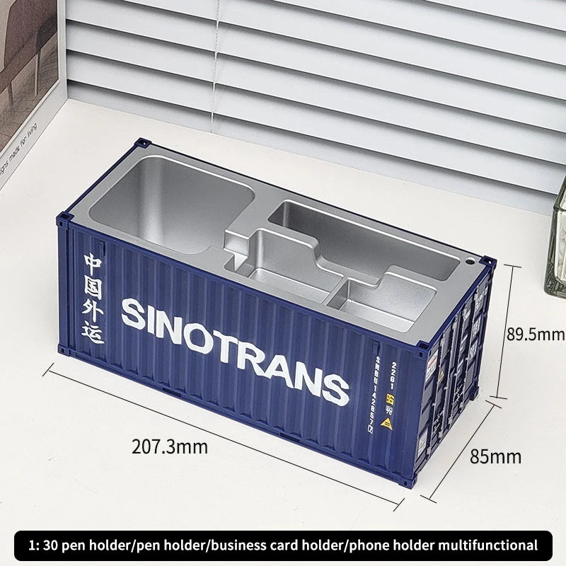 Creative 1:30 Shipping Container Desktop Stationery Storage Box Business Card Organizer Simulated Container Model Ornaments