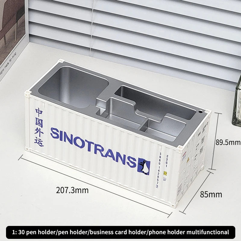 Creative 1:30 Shipping Container Desktop Stationery Storage Box Business Card Organizer Simulated Container Model Ornaments