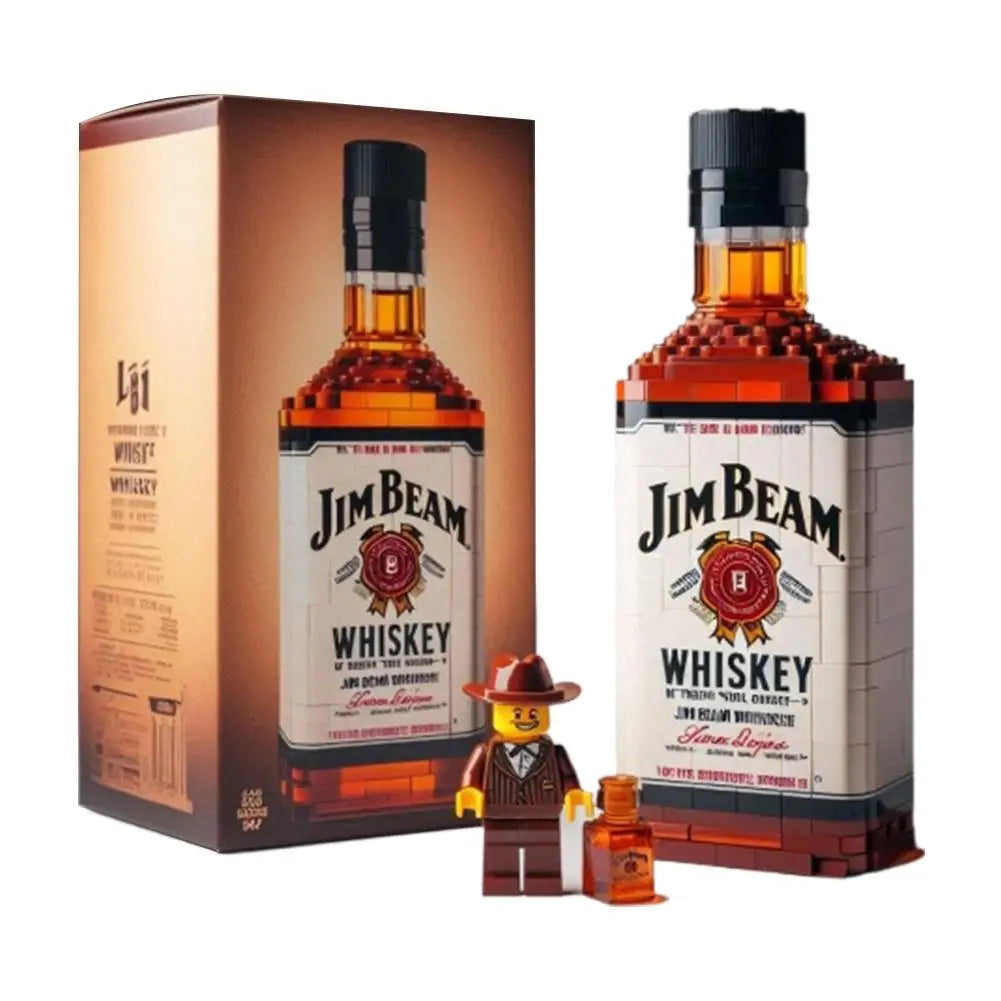 2025 Building Blocks Whiskey Bottle Creative Building Block Simulation Wine Bottle Assemble Building Blocks Ornaments Home Decor