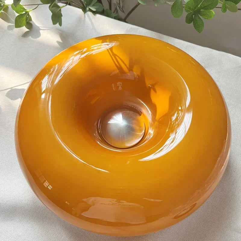 INS Style Donut Glass Wall Lamp Bauhaus Retro Living Room Decorative Lamp USB Touch Switch Bedroom Ambient Light