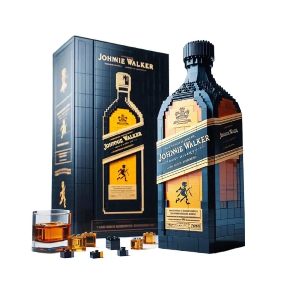 2025 Building Blocks Whiskey Bottle Creative Building Block Simulation Wine Bottle Assemble Building Blocks Ornaments Home Decor