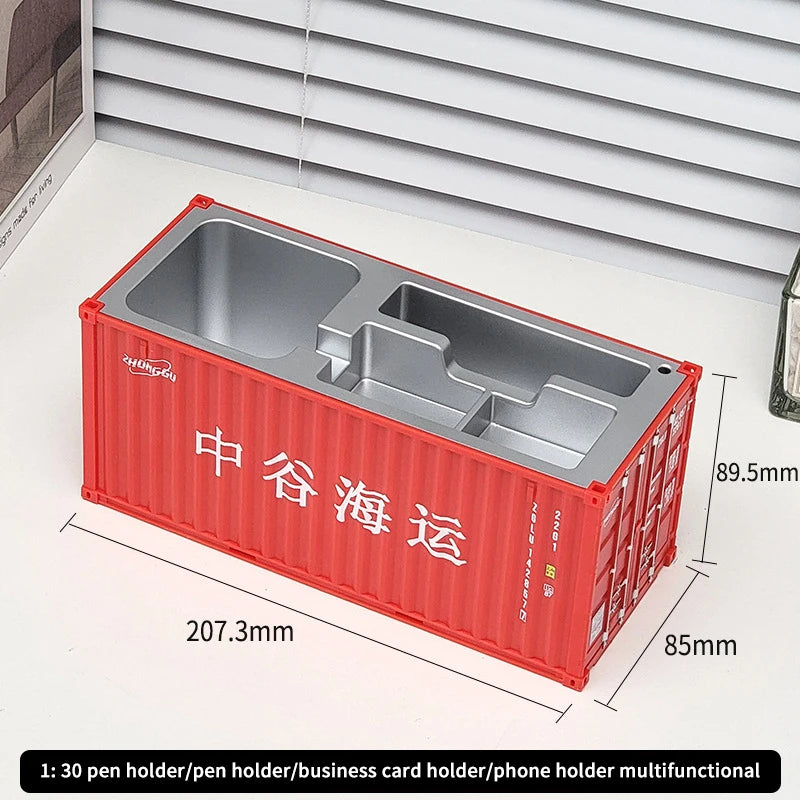 Creative 1:30 Shipping Container Desktop Stationery Storage Box Business Card Organizer Simulated Container Model Ornaments
