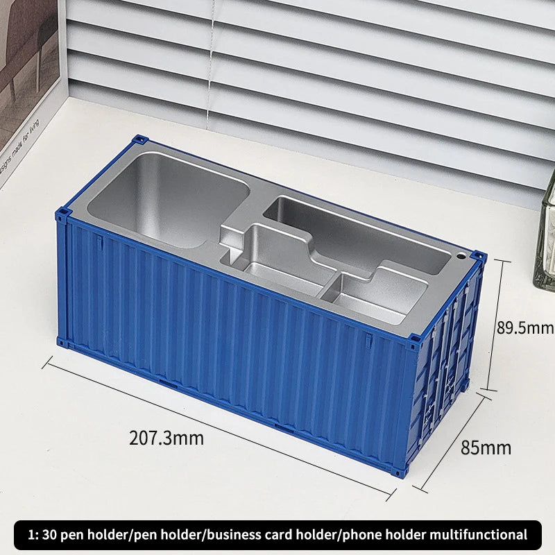 Creative 1:30 Shipping Container Desktop Stationery Storage Box Business Card Organizer Simulated Container Model Ornaments