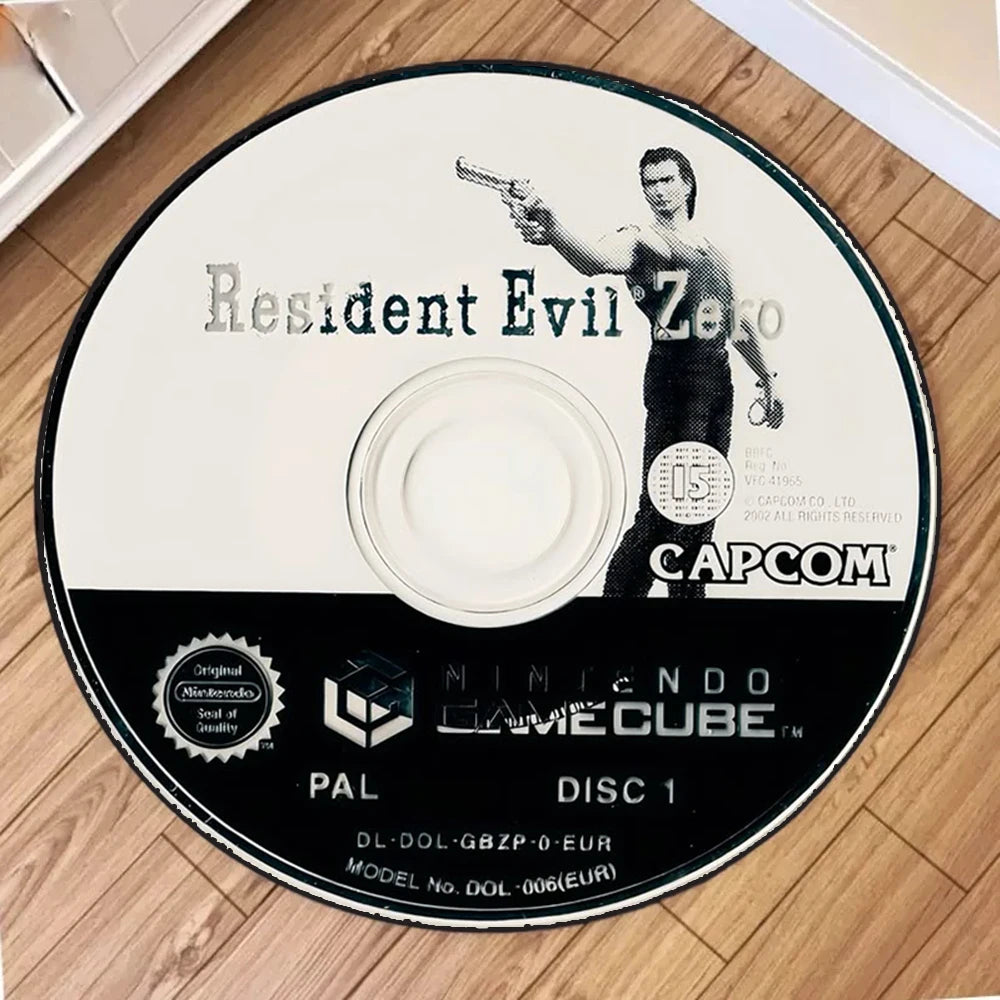 "METAL GEAR" Printed Circular Carpet CD Cartoon round Rug for Kitchen Non-Slip Washable Bathroom Hallway Entrance Floormat Decor