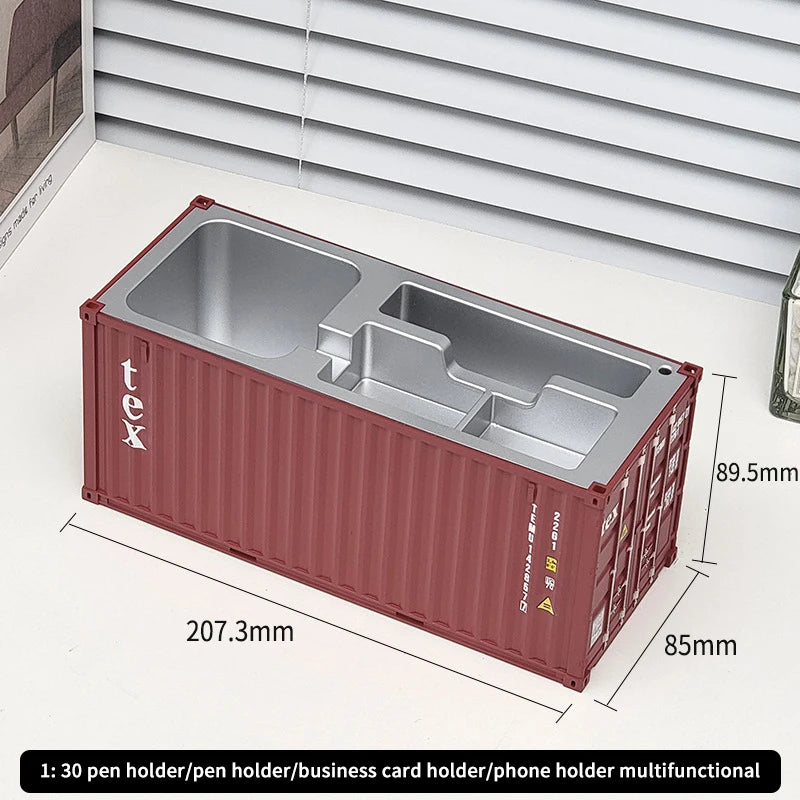 Creative 1:30 Shipping Container Desktop Stationery Storage Box Business Card Organizer Simulated Container Model Ornaments