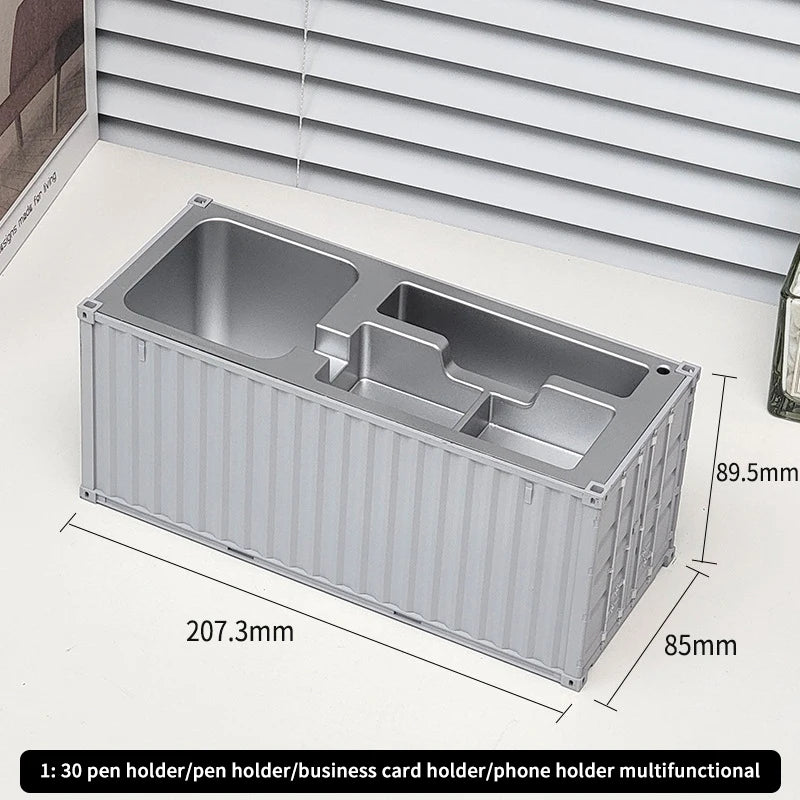 Creative 1:30 Shipping Container Desktop Stationery Storage Box Business Card Organizer Simulated Container Model Ornaments