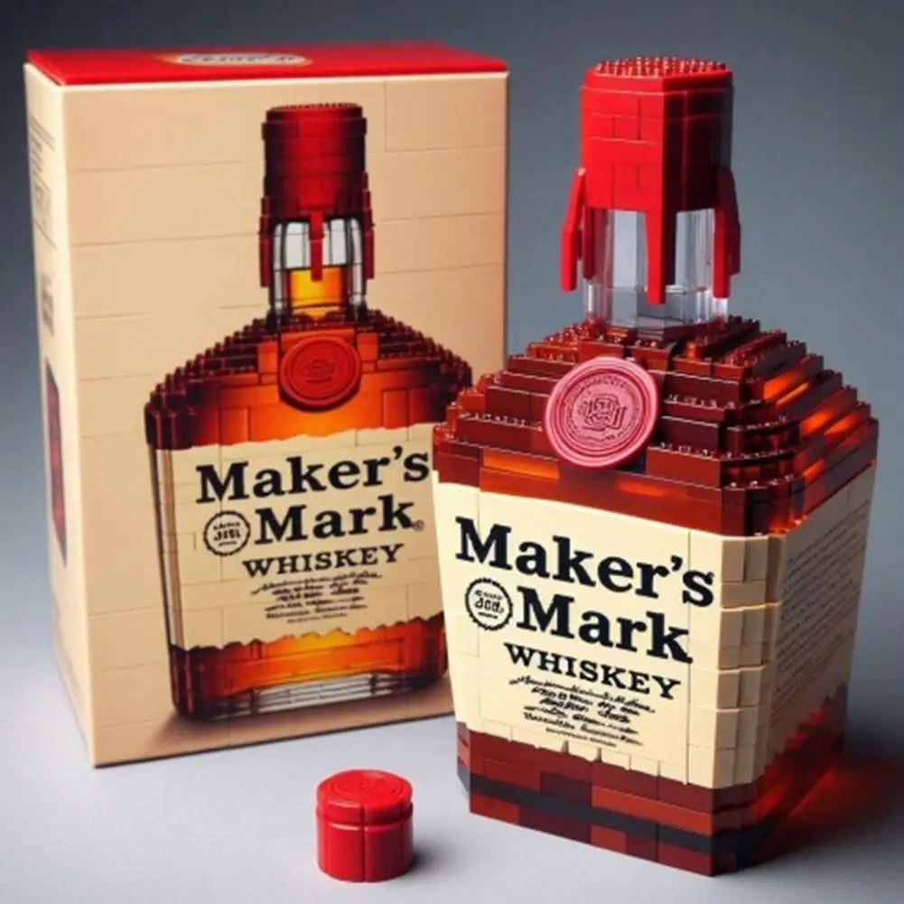 2025 Building Blocks Whiskey Bottle Creative Building Block Simulation Wine Bottle Assemble Building Blocks Ornaments Home Decor