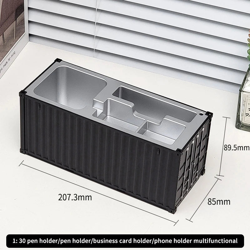 Creative 1:30 Shipping Container Desktop Stationery Storage Box Business Card Organizer Simulated Container Model Ornaments