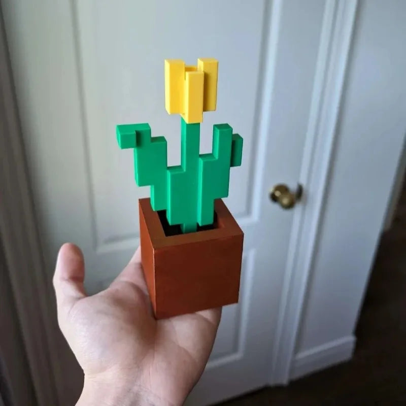 Charming 3D Printed Pixel Rose - Perfect for Bedroom Decoration, No Need for Power, Durable Food Grade Plastics, Holiday Gifts