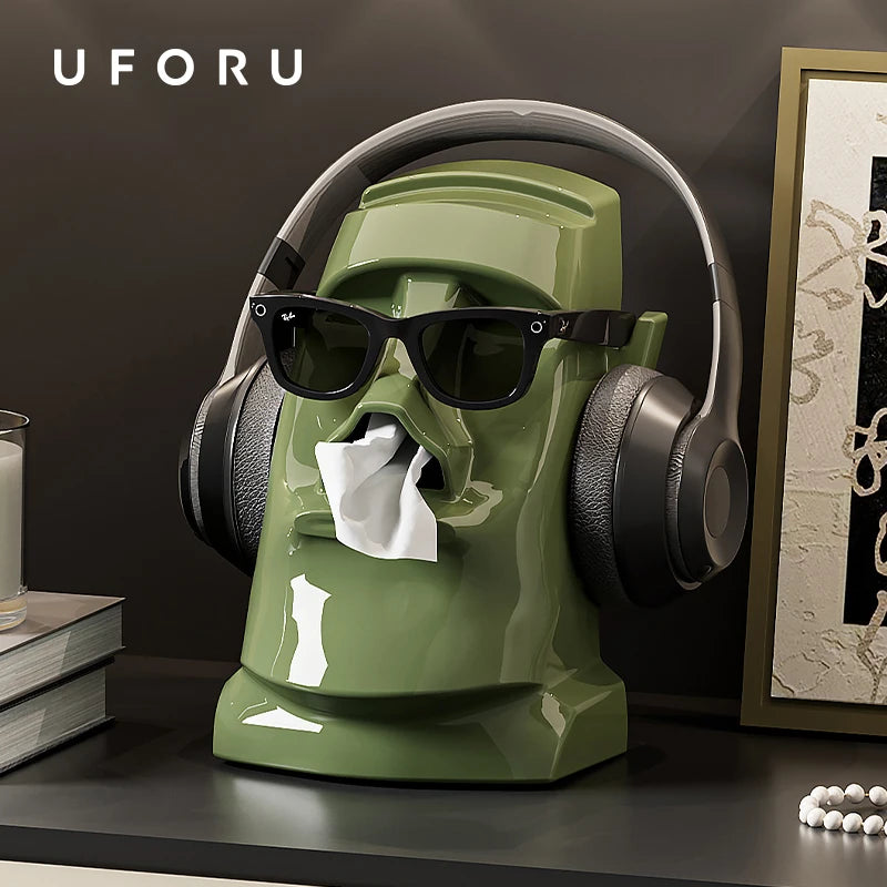 UFORU Desktop Storage Box Glasses Earphone Storage Rack Office Organizer Desk Artifact Coffee Table Porch Paper Tissue Box