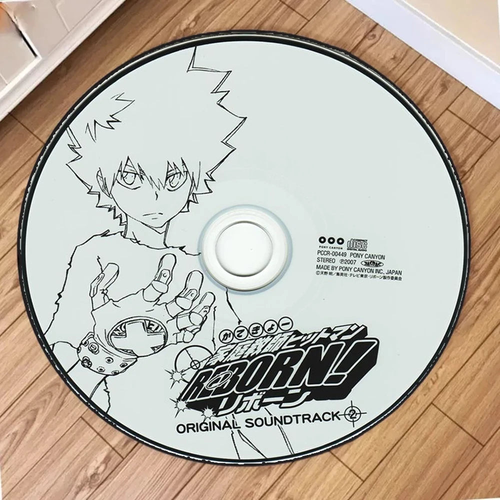 "METAL GEAR" Printed Circular Carpet CD Cartoon round Rug for Kitchen Non-Slip Washable Bathroom Hallway Entrance Floormat Decor