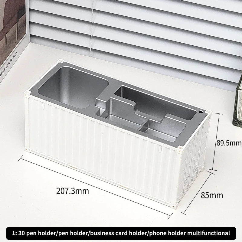 Creative 1:30 Shipping Container Desktop Stationery Storage Box Business Card Organizer Simulated Container Model Ornaments