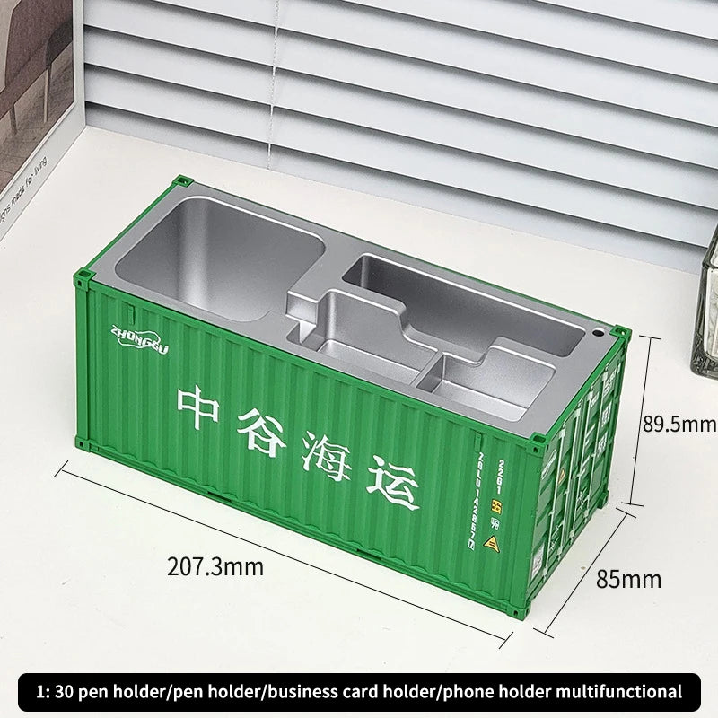Creative 1:30 Shipping Container Desktop Stationery Storage Box Business Card Organizer Simulated Container Model Ornaments