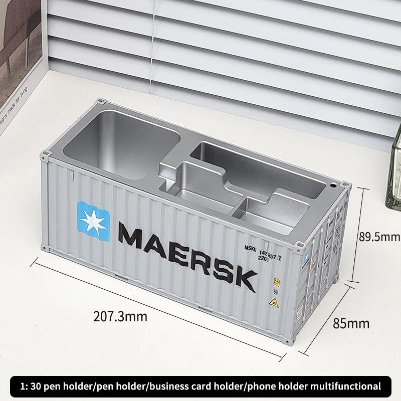Creative 1:30 Shipping Container Desktop Stationery Storage Box Business Card Organizer Simulated Container Model Ornaments