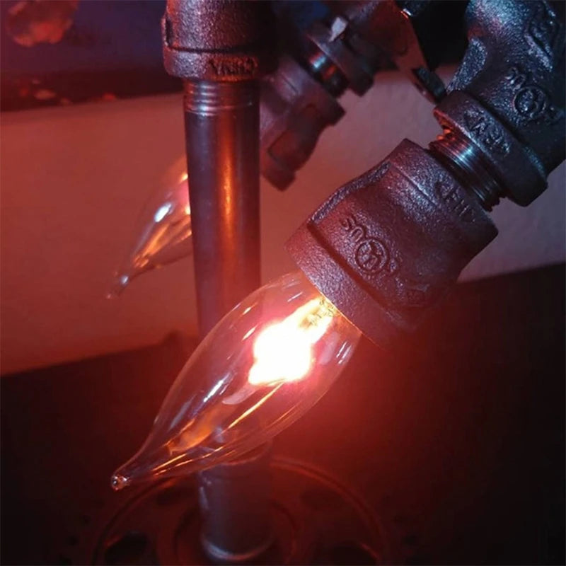Retro Steampunk Rocket Light Home Decoration Rocket Launcher Flame Desktop Night Light AU Plug Specification Desk Lamp