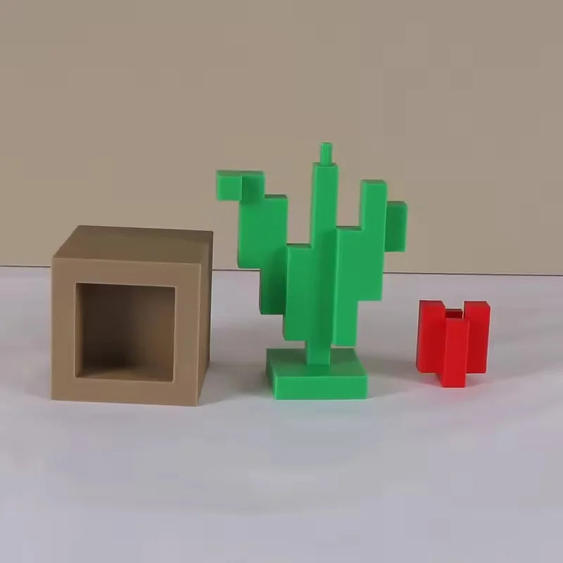 Charming 3D Printed Pixel Rose - Perfect for Bedroom Decoration, No Need for Power, Durable Food Grade Plastics, Holiday Gifts