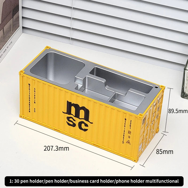 Creative 1:30 Shipping Container Desktop Stationery Storage Box Business Card Organizer Simulated Container Model Ornaments
