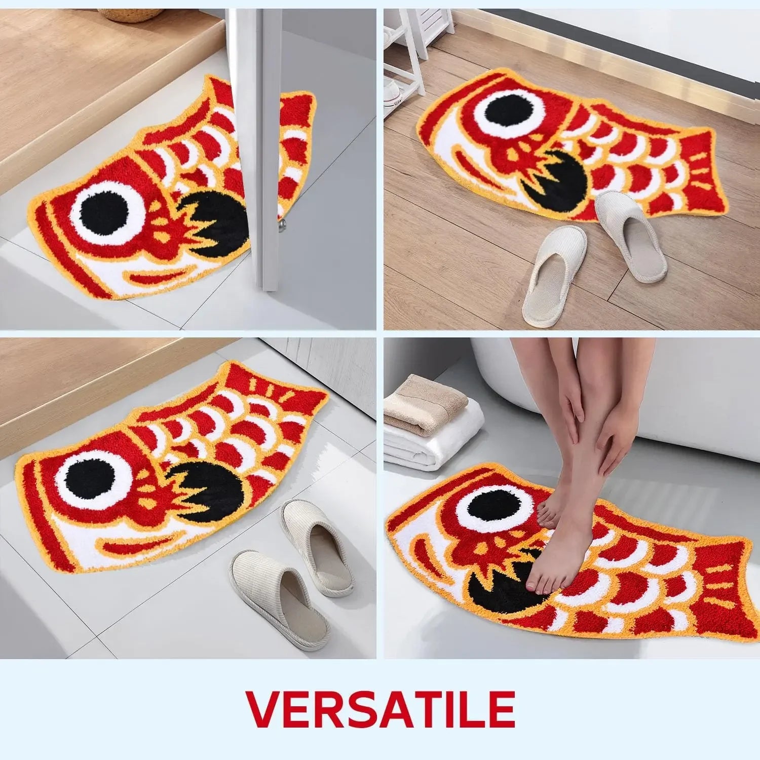 Cute Koi Imitated Cashmere Carpet Bathroom Absorbent Non-Slip Mat Home Decoration Soft Living Room Bedroom Cashmere Mat