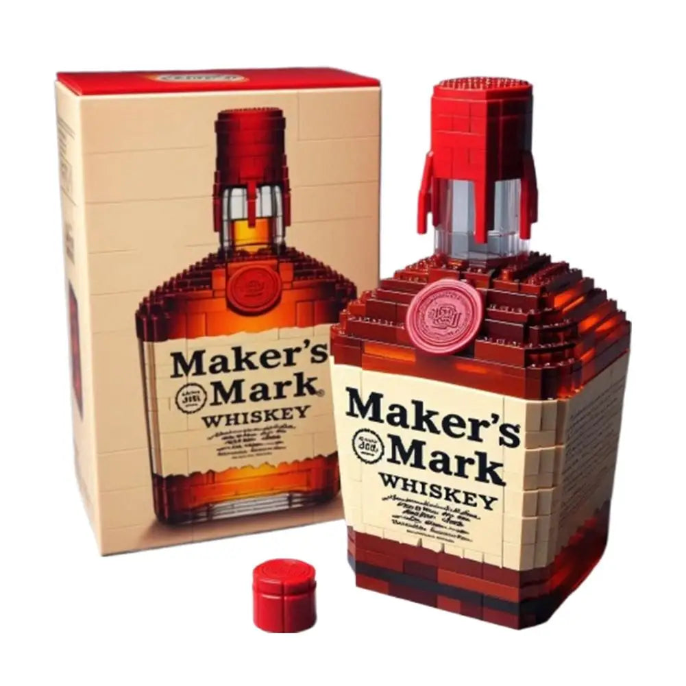 2025 Building Blocks Whiskey Bottle Creative Building Block Simulation Wine Bottle Assemble Building Blocks Ornaments Home Decor