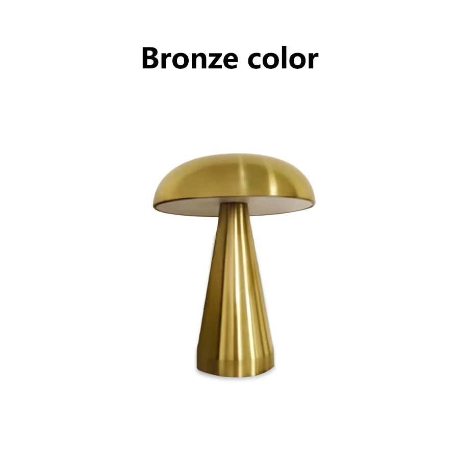 Retro Bar Table Lamp Mushroom Table Lamp LED Touch Sensor Three Color Dimming Desktop Night Light Rechargeable Reading Lamp