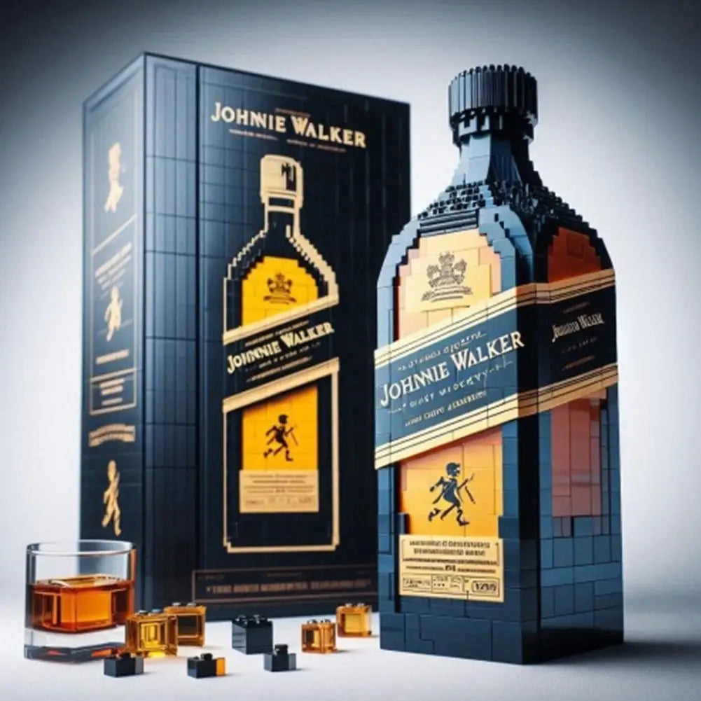 2025 Building Blocks Whiskey Bottle Creative Building Block Simulation Wine Bottle Assemble Building Blocks Ornaments Home Decor