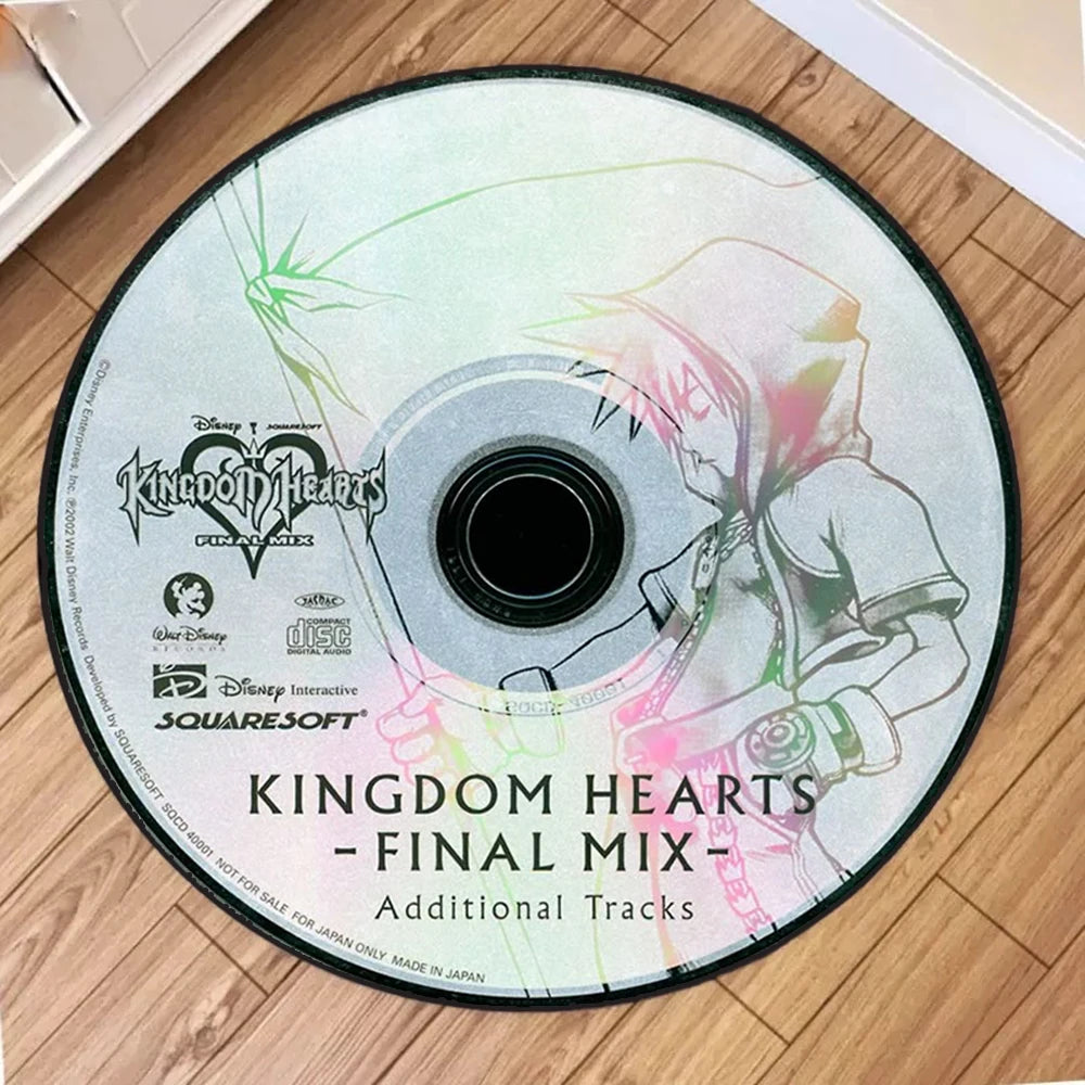 "METAL GEAR" Printed Circular Carpet CD Cartoon round Rug for Kitchen Non-Slip Washable Bathroom Hallway Entrance Floormat Decor