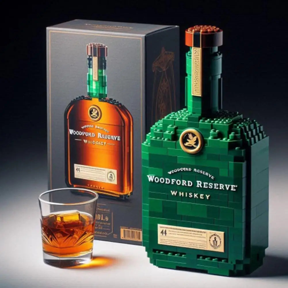 2025 Building Blocks Whiskey Bottle Creative Building Block Simulation Wine Bottle Assemble Building Blocks Ornaments Home Decor