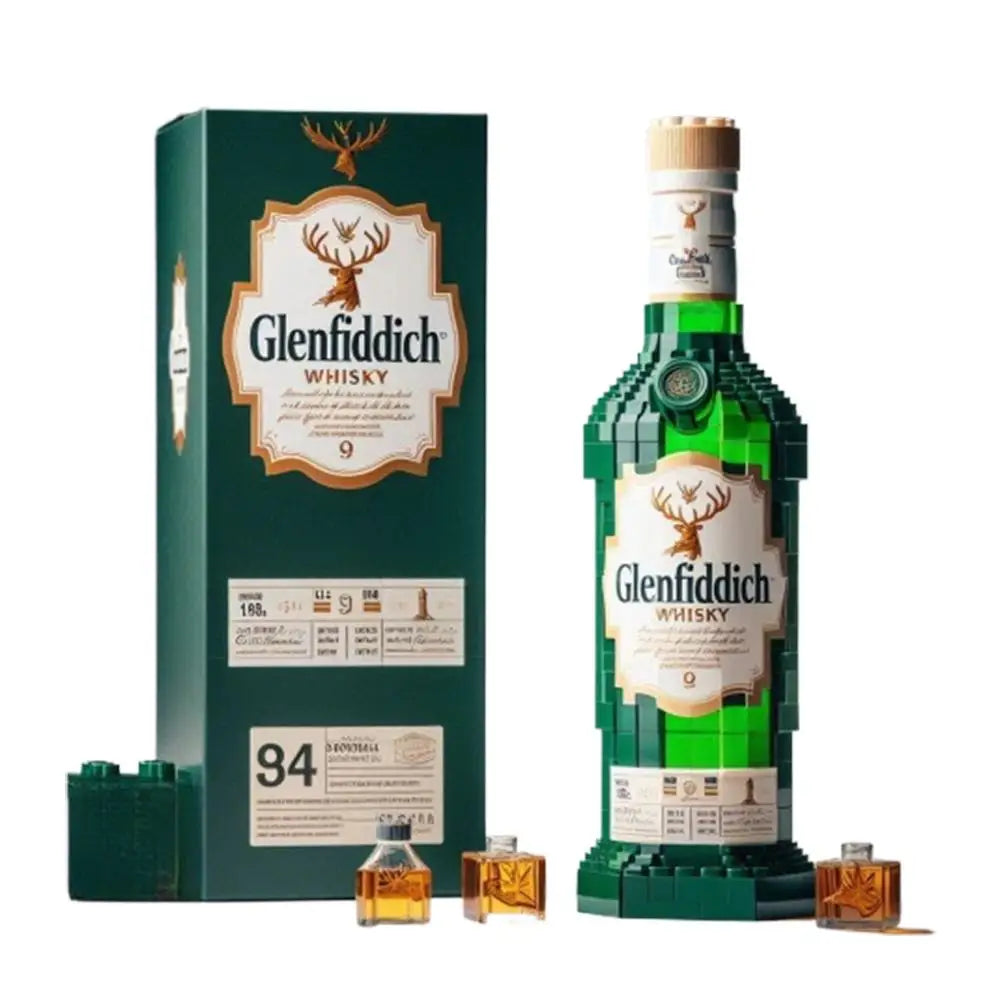 2025 Building Blocks Whiskey Bottle Creative Building Block Simulation Wine Bottle Assemble Building Blocks Ornaments Home Decor
