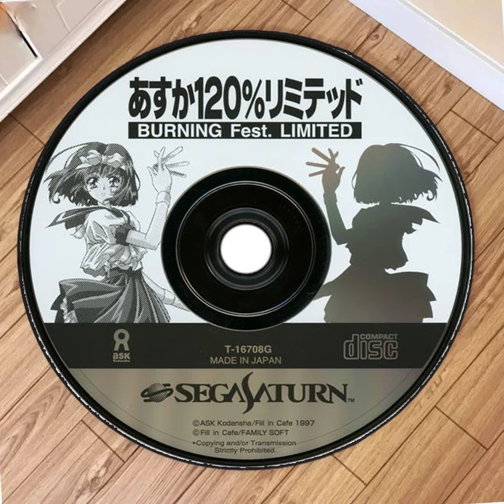 "METAL GEAR" Printed Circular Carpet CD Cartoon round Rug for Kitchen Non-Slip Washable Bathroom Hallway Entrance Floormat Decor