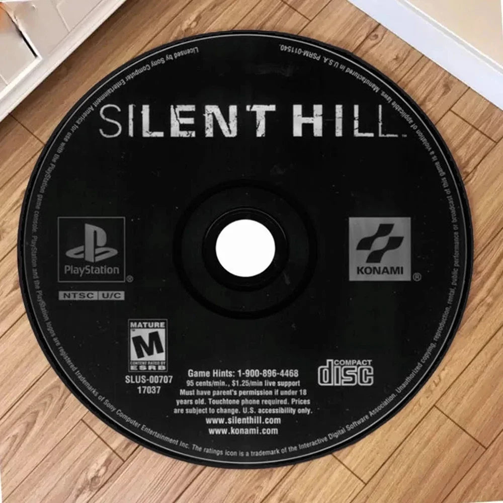 "METAL GEAR" Printed Circular Carpet CD Cartoon round Rug for Kitchen Non-Slip Washable Bathroom Hallway Entrance Floormat Decor