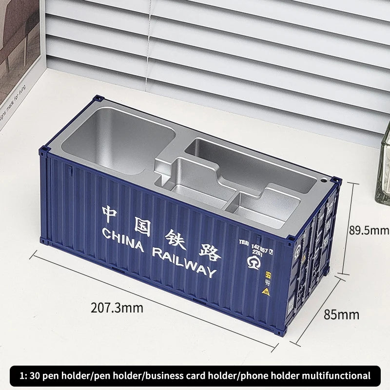 Creative 1:30 Shipping Container Desktop Stationery Storage Box Business Card Organizer Simulated Container Model Ornaments