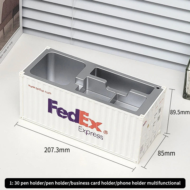 Creative 1:30 Shipping Container Desktop Stationery Storage Box Business Card Organizer Simulated Container Model Ornaments