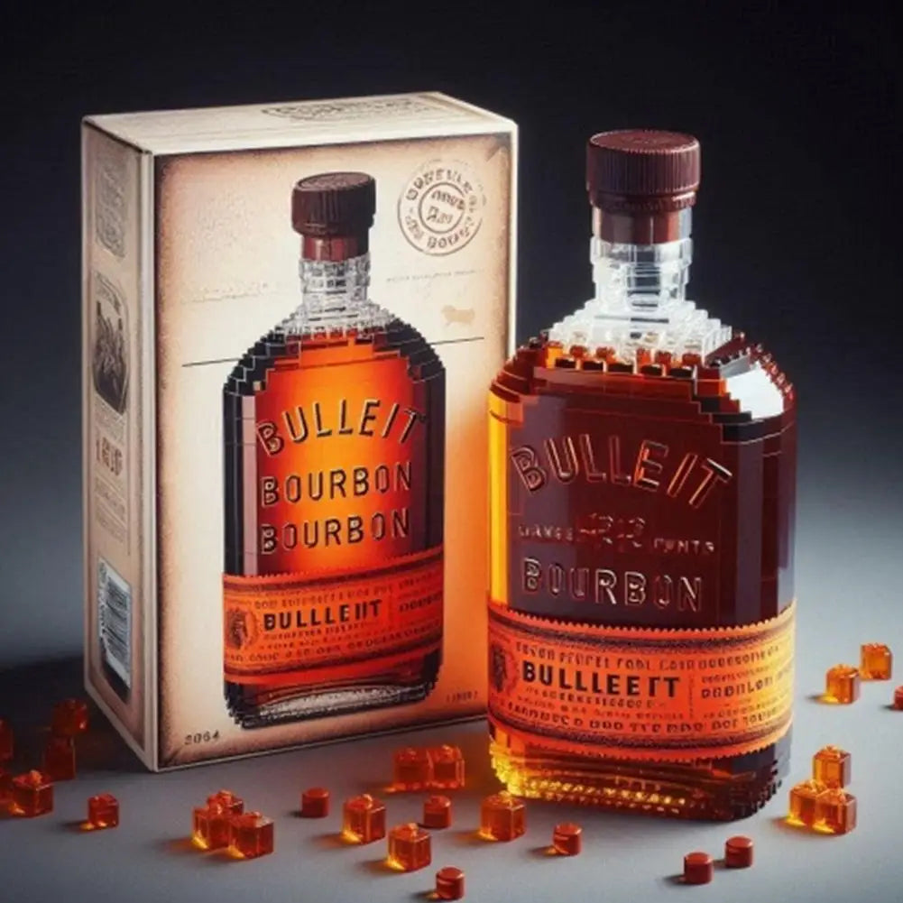 2025 Building Blocks Whiskey Bottle Creative Building Block Simulation Wine Bottle Assemble Building Blocks Ornaments Home Decor