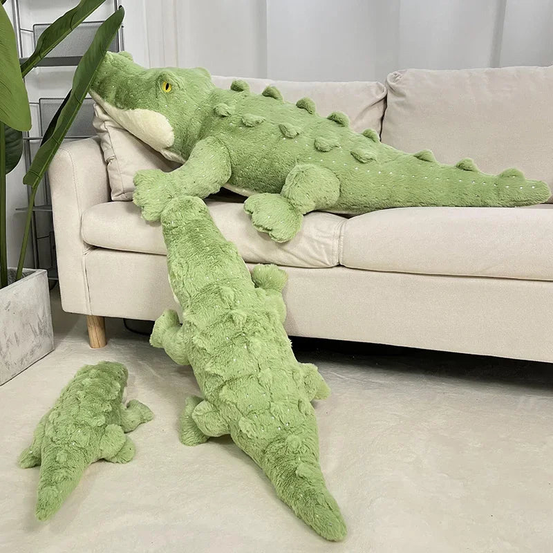 Soft Crocodile Plush Toy Fluffy Full Stuffed Animal Pillow Doll Jungle Green Giant Alligator Sofa Cushion Birthday Plush Gift