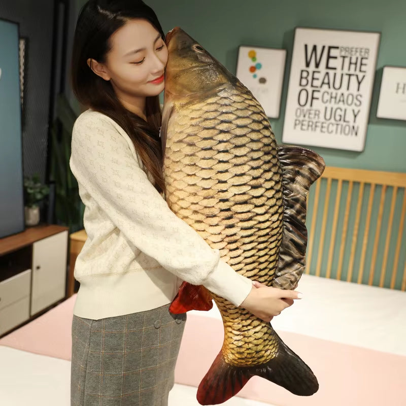 30-100Cm Simulation Funny Fish Plush Toys Stuffed Soft Animal Carp Plush Pillow Creative Sleep Cushion for Kids Girls Xmas Gift