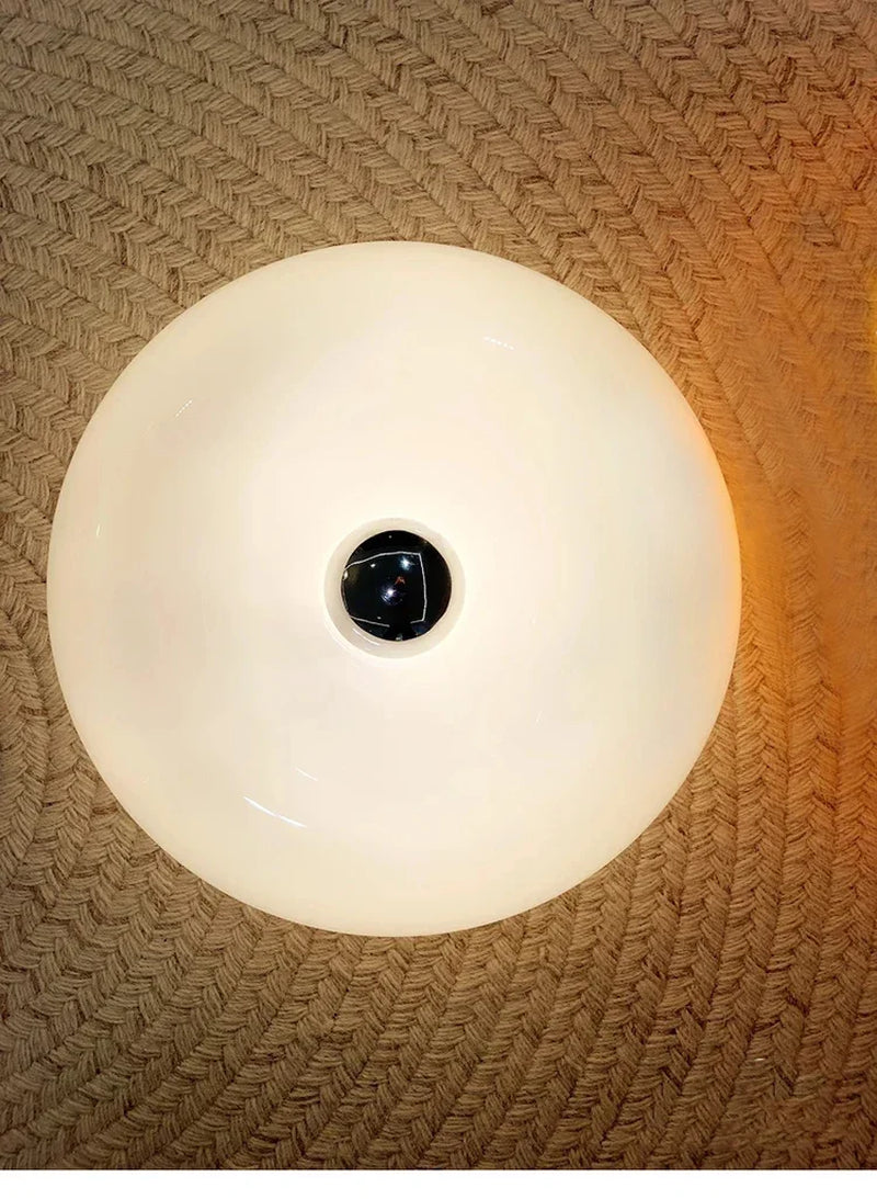 INS Style Donut Glass Wall Lamp Bauhaus Retro Living Room Decorative Lamp USB Touch Switch Bedroom Ambient Light