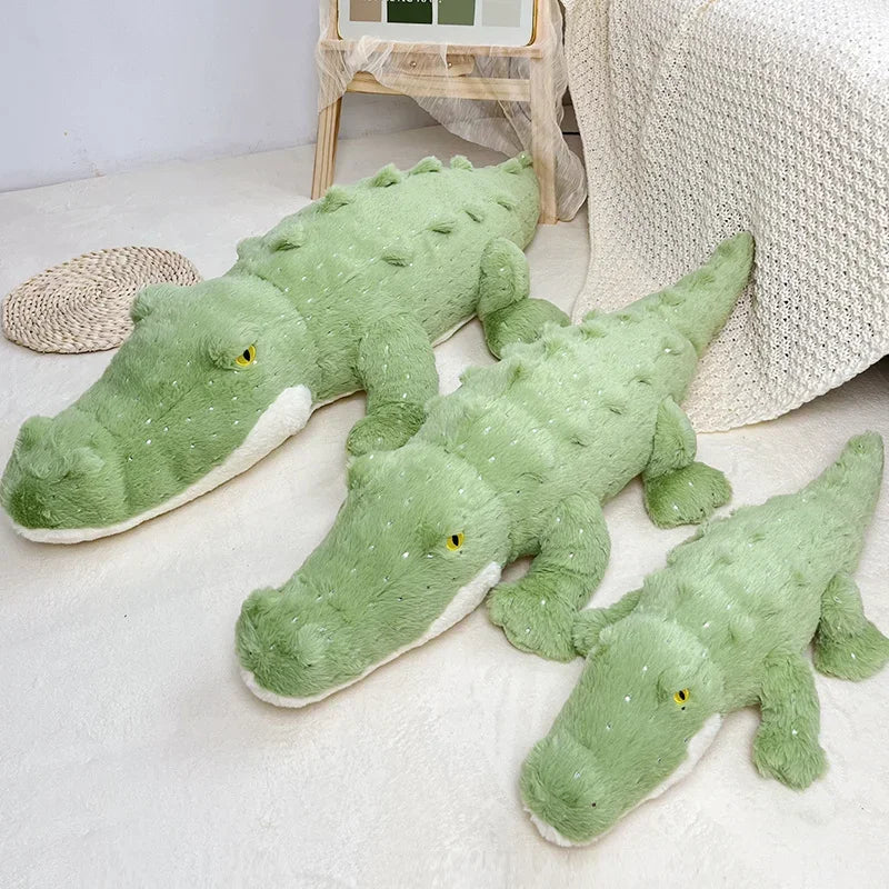 Soft Crocodile Plush Toy Fluffy Full Stuffed Animal Pillow Doll Jungle Green Giant Alligator Sofa Cushion Birthday Plush Gift