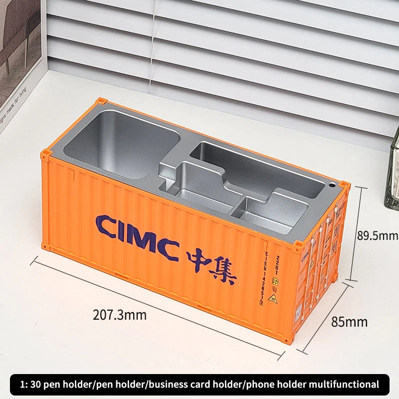 Creative 1:30 Shipping Container Desktop Stationery Storage Box Business Card Organizer Simulated Container Model Ornaments