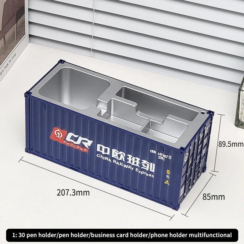 Creative 1:30 Shipping Container Desktop Stationery Storage Box Business Card Organizer Simulated Container Model Ornaments