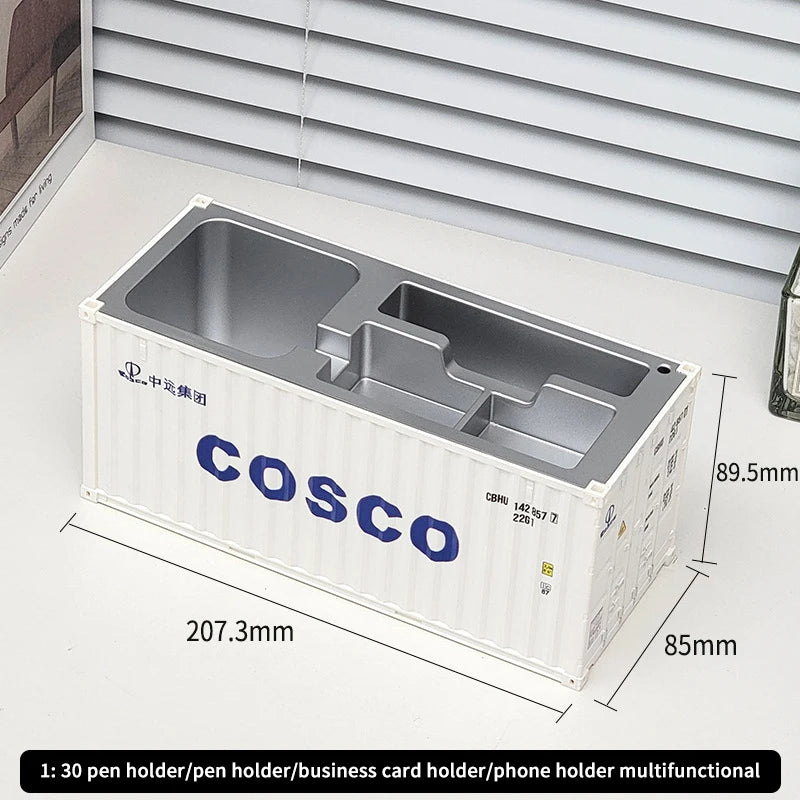 Creative 1:30 Shipping Container Desktop Stationery Storage Box Business Card Organizer Simulated Container Model Ornaments