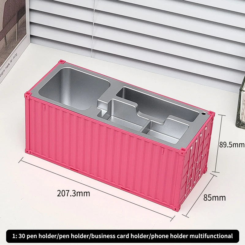 Creative 1:30 Shipping Container Desktop Stationery Storage Box Business Card Organizer Simulated Container Model Ornaments