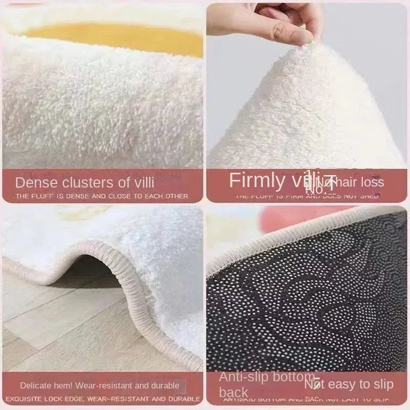 Cute Koi Imitated Cashmere Carpet Bathroom Absorbent Non-Slip Mat Home Decoration Soft Living Room Bedroom Cashmere Mat