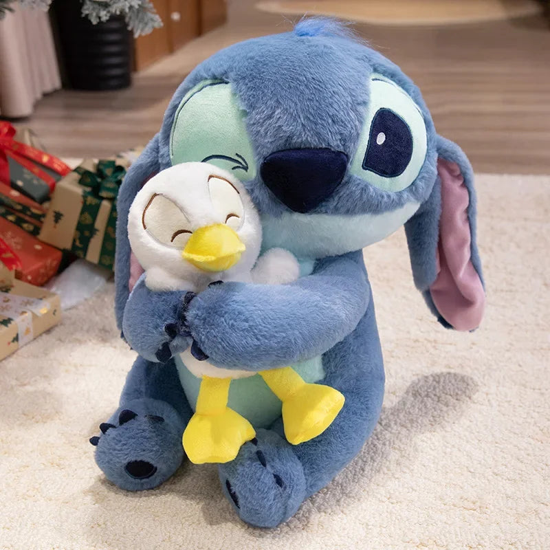 60Cm Huggable Stitch Plushies Hug Duck Kawaii Anime Japanese Style Wink Stitch Plushies with Bubble Tea Doll Pillow Home Decor