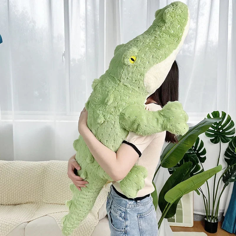 Soft Crocodile Plush Toy Fluffy Full Stuffed Animal Pillow Doll Jungle Green Giant Alligator Sofa Cushion Birthday Plush Gift