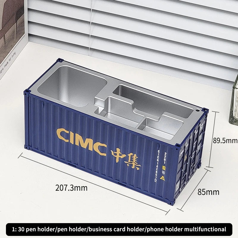 Creative 1:30 Shipping Container Desktop Stationery Storage Box Business Card Organizer Simulated Container Model Ornaments