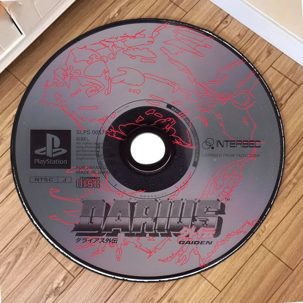 "METAL GEAR" Printed Circular Carpet CD Cartoon round Rug for Kitchen Non-Slip Washable Bathroom Hallway Entrance Floormat Decor